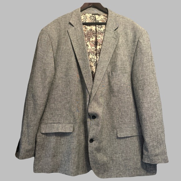 Oak Hill Other - Oak Hill Linen Blend Blazer Two Button Sport Coat Mens Big & Tall 3XLT Gray